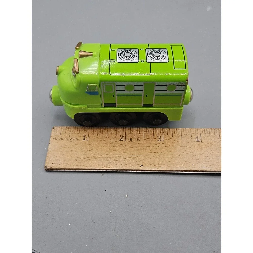 Chuggington Wooden Railway Green Painted Wilson Train Wood Engine